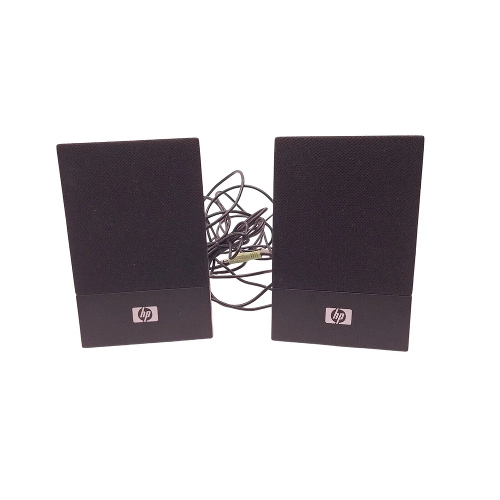 HP Thin USB Powered Speakers H-204 Black Multimedia Computer Desktop Laptop 2.0